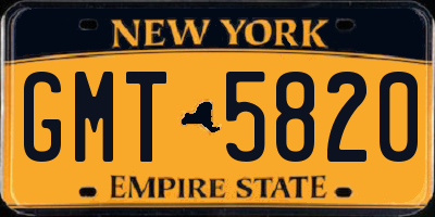 NY license plate GMT5820