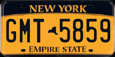 NY license plate GMT5859