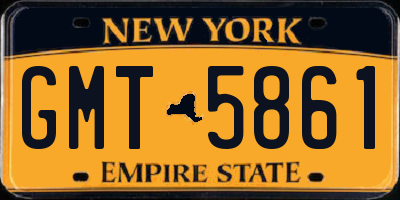 NY license plate GMT5861