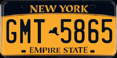NY license plate GMT5865