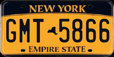 NY license plate GMT5866