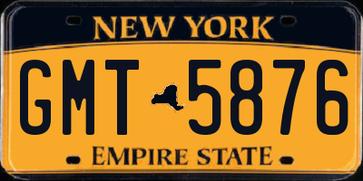 NY license plate GMT5876
