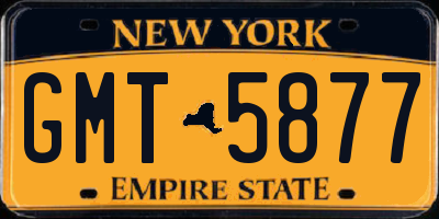 NY license plate GMT5877