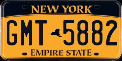 NY license plate GMT5882