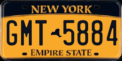 NY license plate GMT5884