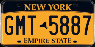 NY license plate GMT5887