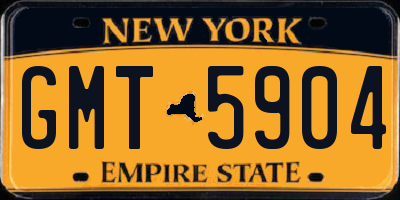 NY license plate GMT5904