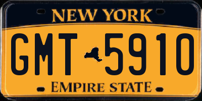 NY license plate GMT5910
