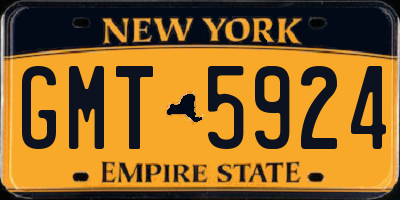 NY license plate GMT5924