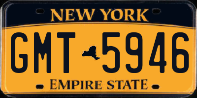 NY license plate GMT5946