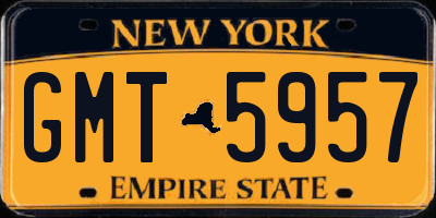 NY license plate GMT5957