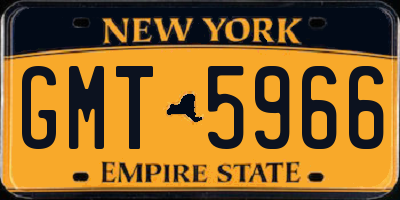 NY license plate GMT5966