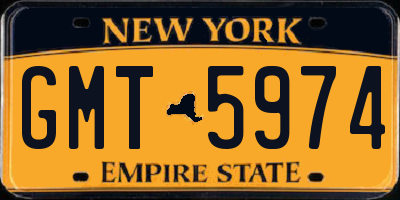 NY license plate GMT5974