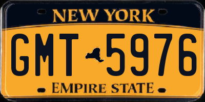 NY license plate GMT5976