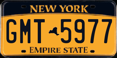NY license plate GMT5977