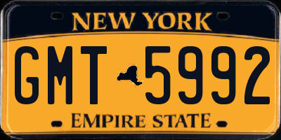 NY license plate GMT5992