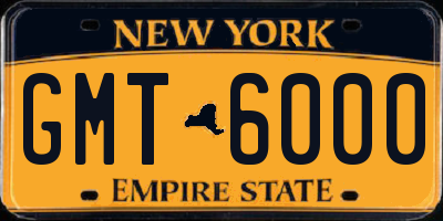 NY license plate GMT6000