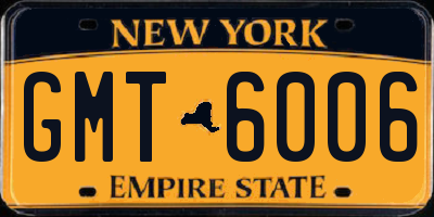 NY license plate GMT6006