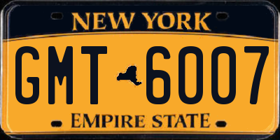NY license plate GMT6007