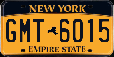 NY license plate GMT6015