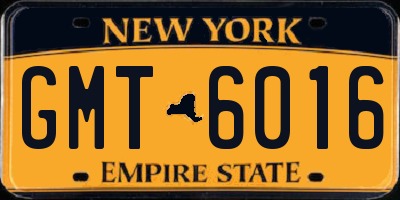 NY license plate GMT6016