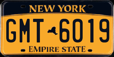 NY license plate GMT6019