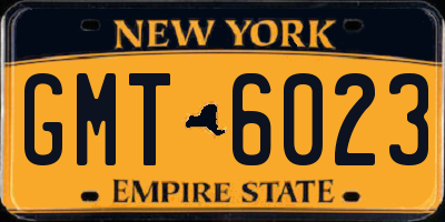 NY license plate GMT6023