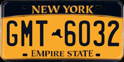 NY license plate GMT6032