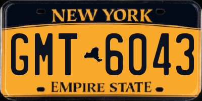NY license plate GMT6043