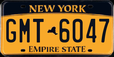 NY license plate GMT6047