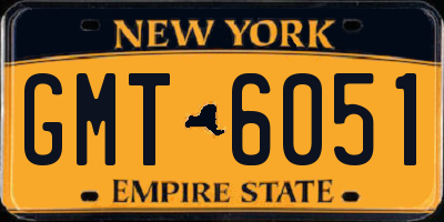 NY license plate GMT6051