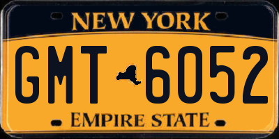 NY license plate GMT6052