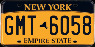 NY license plate GMT6058
