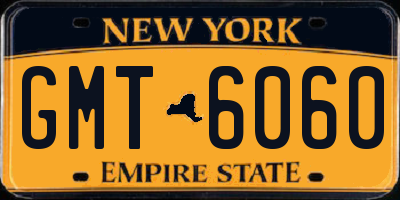 NY license plate GMT6060