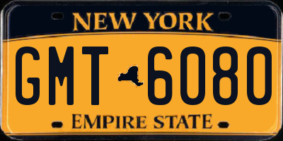 NY license plate GMT6080