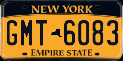 NY license plate GMT6083