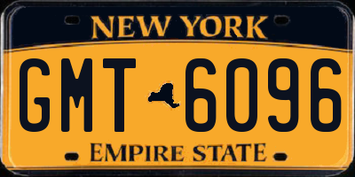 NY license plate GMT6096