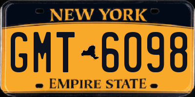 NY license plate GMT6098