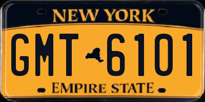 NY license plate GMT6101