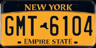NY license plate GMT6104