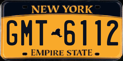 NY license plate GMT6112