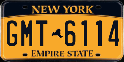 NY license plate GMT6114