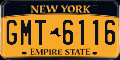 NY license plate GMT6116