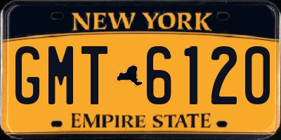 NY license plate GMT6120
