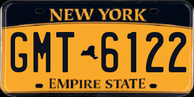 NY license plate GMT6122