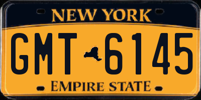 NY license plate GMT6145