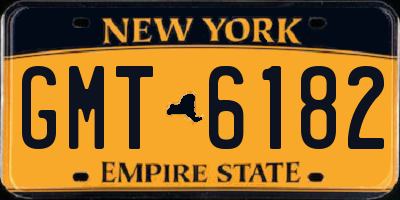 NY license plate GMT6182