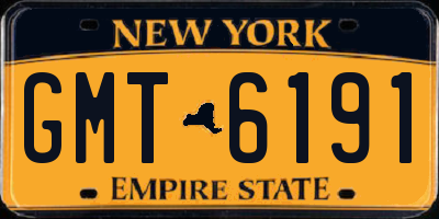 NY license plate GMT6191