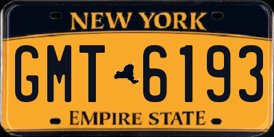 NY license plate GMT6193