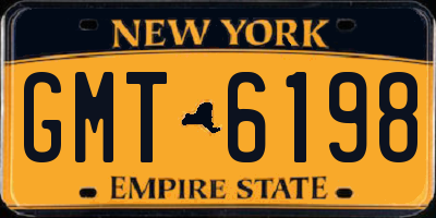 NY license plate GMT6198